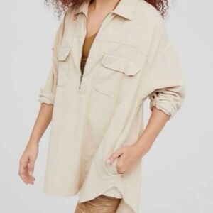 Aerie offline corduroy quarter zip shacket - women’s medium